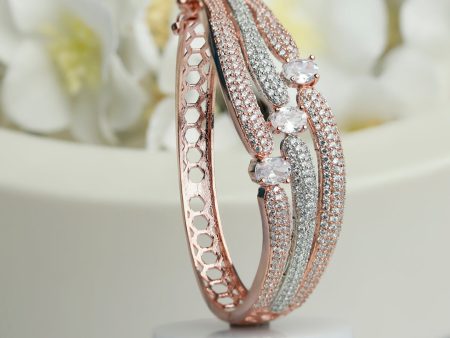 Priyaasi Women Dual Toned American Diamond Bracelet Supply