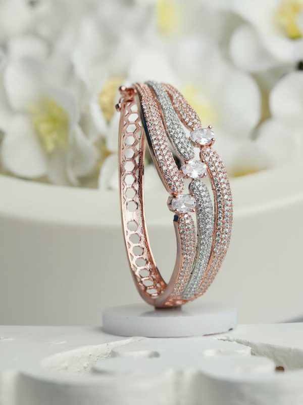 Priyaasi Women Dual Toned American Diamond Bracelet Supply