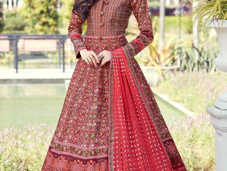 Partywear Designer Red Heavy Soft Killer Silk Salwar Suit - Anbazaar For Sale