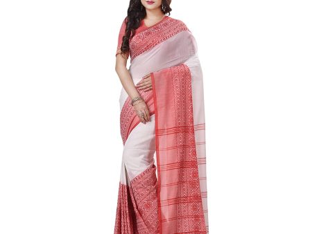 Desh Bidesh Women s Traditional Bengali Flower Design Bengamuri Pure Handloom Cotton Saree on Sale