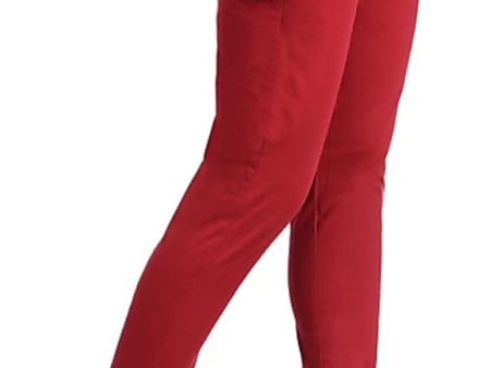 PAVONINE Maroon Color Stretchable Cotton Lycra Fabric Pencil Pant For Women Online Sale