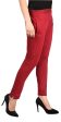 PAVONINE Maroon Color Stretchable Cotton Lycra Fabric Pencil Pant For Women Online Sale