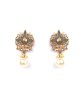 Priyaasi Women Blue Pearls Kundan Gold Plated Peacock Drop Earrings Online