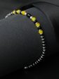 Priyaasi Women Classic Black & Yellow Beaded Sterling Silver Bracelet Fashion