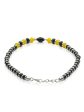 Priyaasi Women Classic Black & Yellow Beaded Sterling Silver Bracelet Fashion