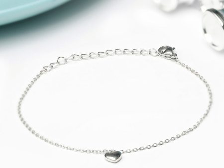 Priyaasi Women Contemporary Silver Plated Little Heart Link Bracelet Discount