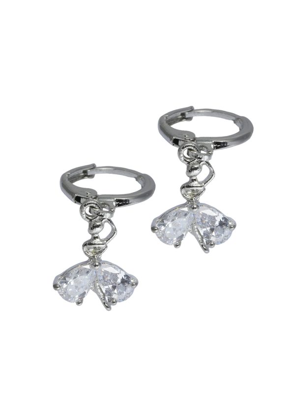 Priyaasi Women Cute Little American Diamond Studded Fairy Drop Earrings For Discount