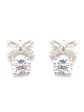 Priyaasi Women Bow Bright-Cubic Zirconia Sterling Silver Plated Studs For Sale