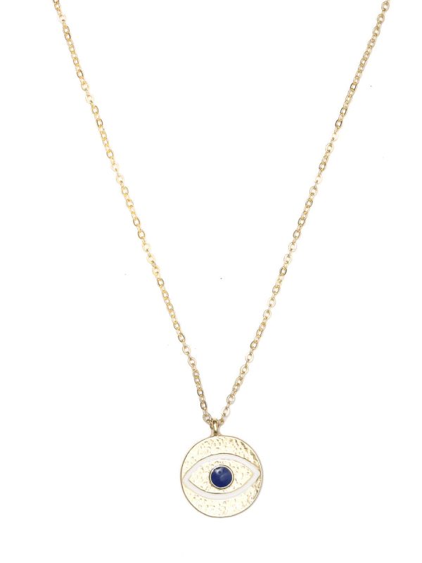 Priyaasi Women Blue Gold Plated Evil Eye Pendant Online Sale