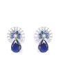 Priyaasi Women Blue American Diamond Silver Plated Drop Earrings Online Sale