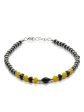 Priyaasi Women Classic Black & Yellow Beaded Sterling Silver Bracelet Fashion