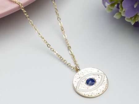 Priyaasi Women Blue Gold Plated Evil Eye Pendant Online Sale