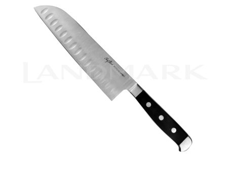 Kitchen Pro Chef Gene Gonzales Power Collection Stainless Santoku Knife 7  with Black Handle For Discount