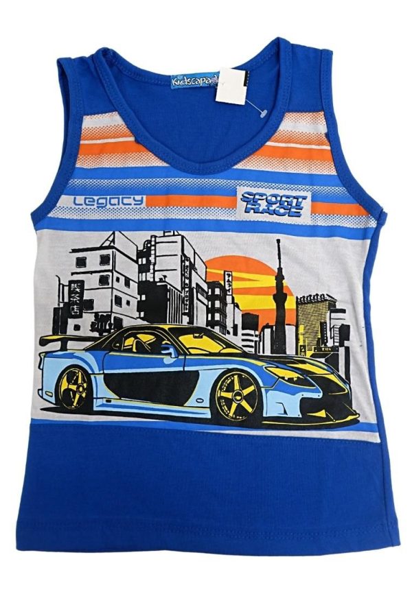 Landmark Short Set Sando Legacy Sport Race Print - Estate Blue Sale