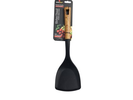 Eurochef Heavy Duty Silicone Large Turner with Wooden Handles For Cheap