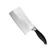 Kitchen Pro Chef Gene Gonzales Flair Collection Stainless Cleaver Knife 7  with Black Handle Online Sale