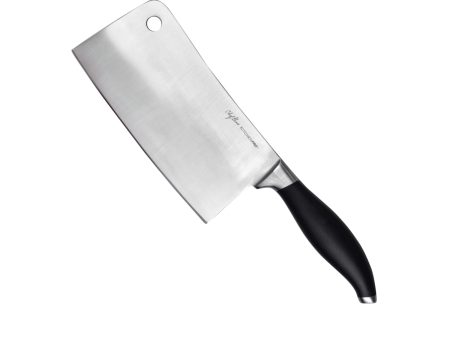 Kitchen Pro Chef Gene Gonzales Flair Collection Stainless Cleaver Knife 7  with Black Handle Online Sale