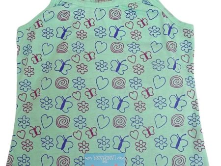 Landmark Spaghetti Shirt Butterfly, Flower and Heart - 2 in 1 Mint Green  Light Peach Online now