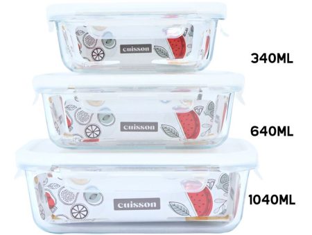 Cuisson Rectangle Glass Food Container with Lid - White For Sale