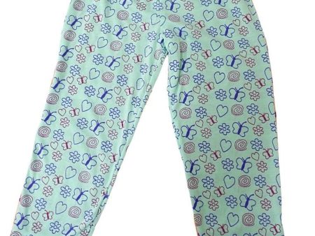 Landmark Pajama Pants Butterfly, Flower and Heart 2 in 1 - Mint Green  Light Peach Online Sale