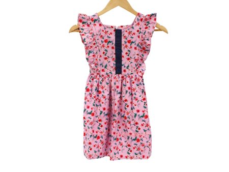 JKC Square Neck Ruffles Sleeves Dress with Floral Print - Pink Online now