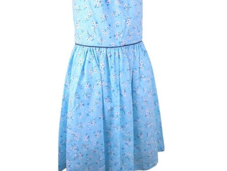 Haltered Dress Spaghetti Floral Printed With Lining Shirring And Piping - Blue For Sale