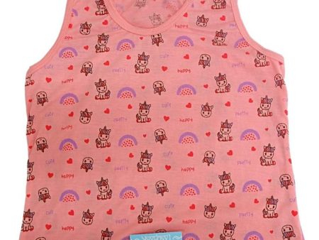 Landmark Race Back Sando Unicorn Pretty and Donut Candy - Dark Peach Pink Online Hot Sale