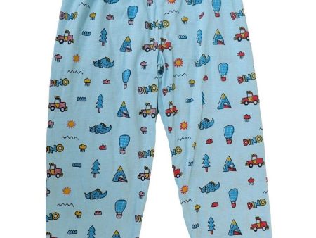 Landmark 2 in 1 Pajama Pants Band Dinosaur,Sun and Football, Sports - Light Blue Teal For Sale